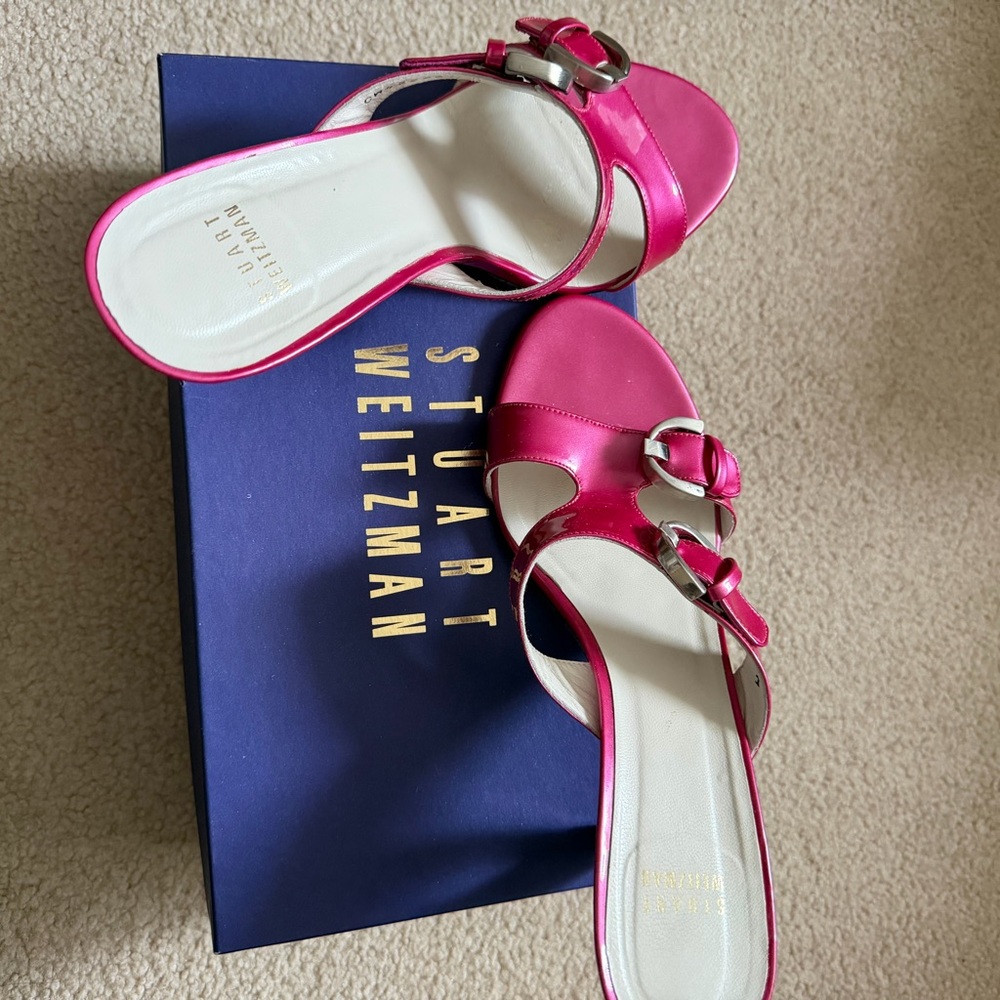 Stuart Weitzman Fuchsia Heeled Sandals